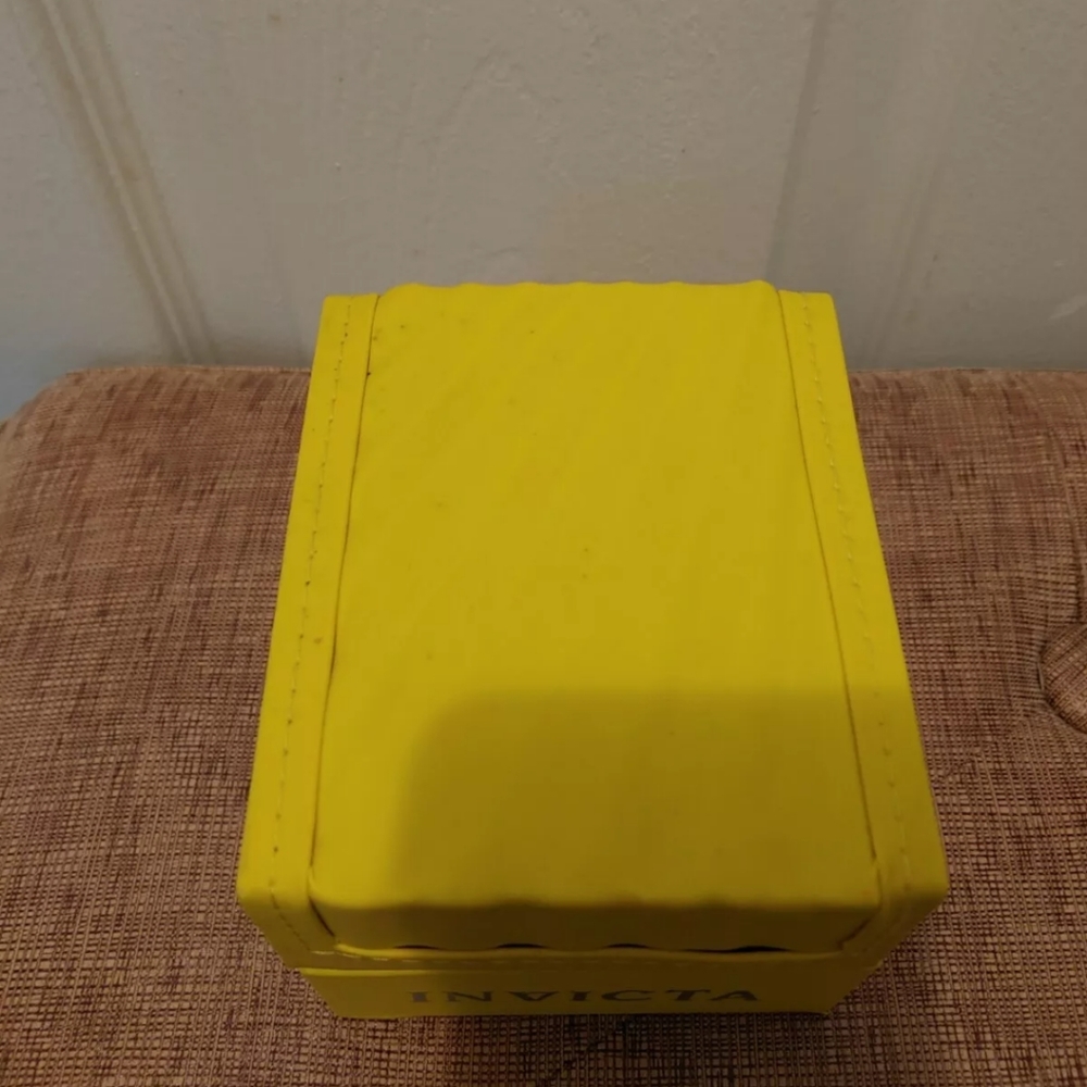 Invicta Yellow Classic Wave Empty Watch Box Case - Picture 5 of 6